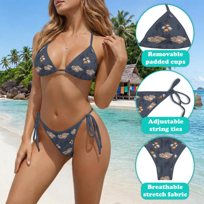 Cornhole Game Bikini Set for Women, Two Piece Swimsuit, Cornhole and Game Print Beachwear | Netecom