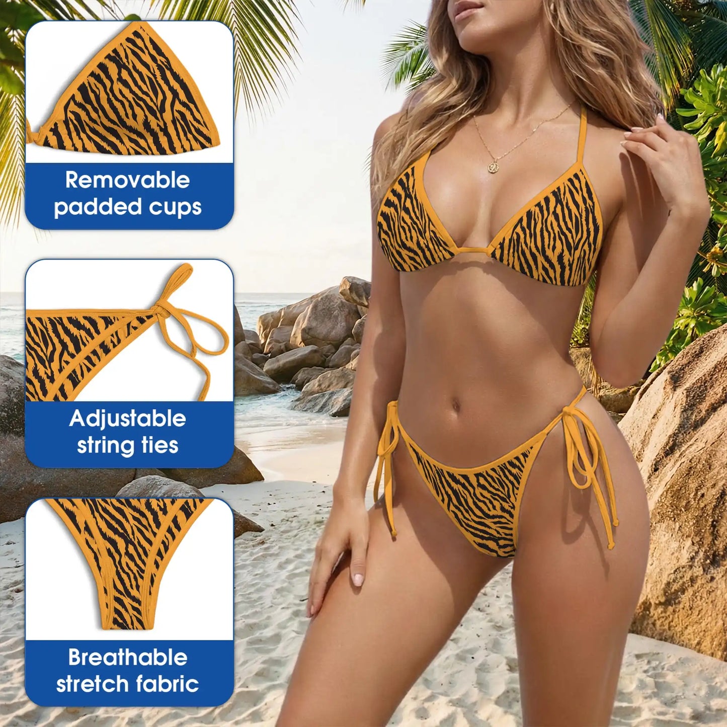 Tiger Bikini Set – Wild Animal Print Two Piece Swimsuit | Netecom