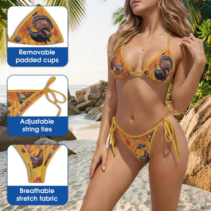 Turkey Bikini Set – Autumn Animal Two Piece Swimsuit | Netecom
