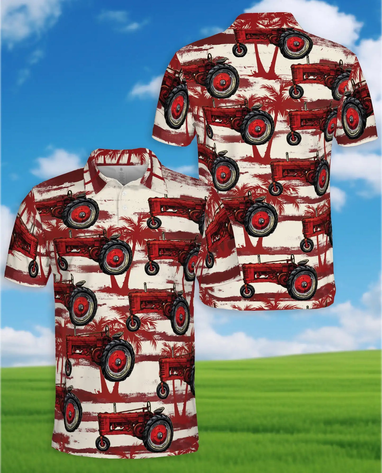 Vintage Tractor Polo Shirt – Farm Life Print | Netecom