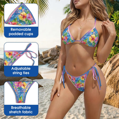 Roselle Seas Bikini Set for Women, Two Piece Swimsuit, Floral Beachwear | Netecom  2. Description