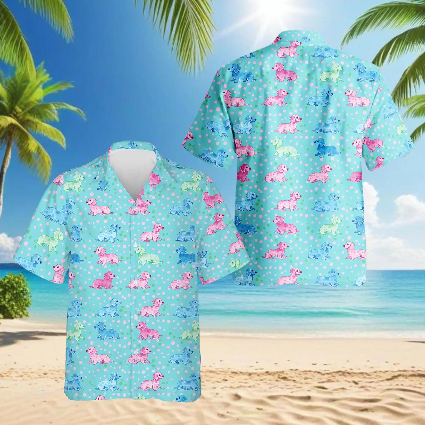 Dachshund Hawaiian Shirt For Men| Netecom