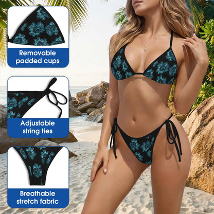 Sea Turtle Bikini Set for Women, Two Piece Swimsuit, Turtle Print Beachwear | Netecom