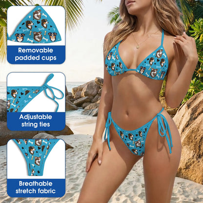 Australian Shepherd Dog Bikini Set For Women – Cute Pet Two Piece Swimsuit | Netecom