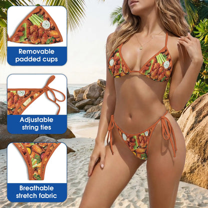 Chicken Wing Bikini Set for Women, Two Piece Swimsuit, Food-Themed Beachwear | Netecom  2. Description