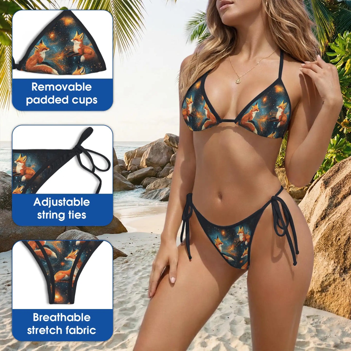 Fox Bikini Set – Mystical Forest Two Piece Swimsuit | Netecom