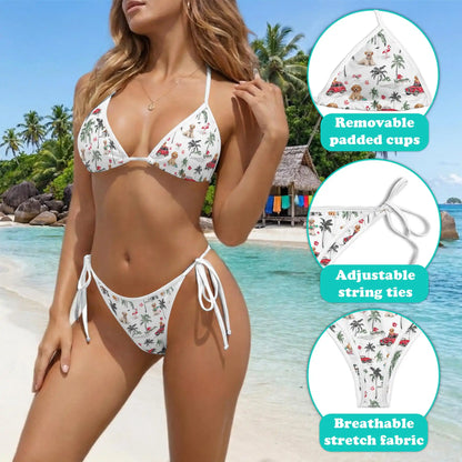 Goldendoodle Bikini Set for Women, Two Piece Swimsuit, Tropical Dog Beachwear | Netecom