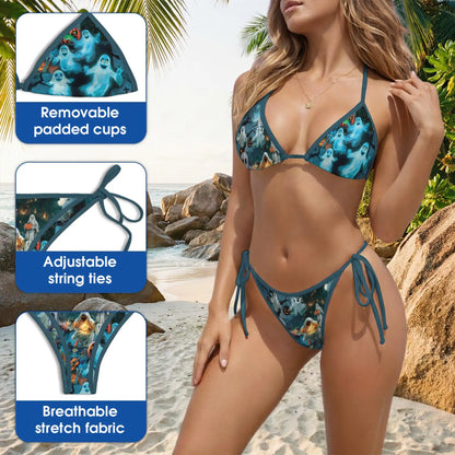 Halloween Bikini Set – Spooky Ghost Two Piece Swimsuit | Netecom