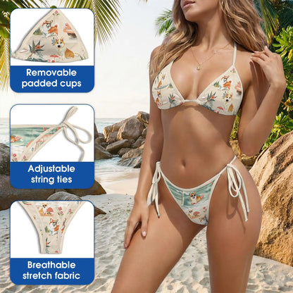 Cute Corgi Bikini Set – Tropical Dog Lover Two Piece Swimsuit | Netecom