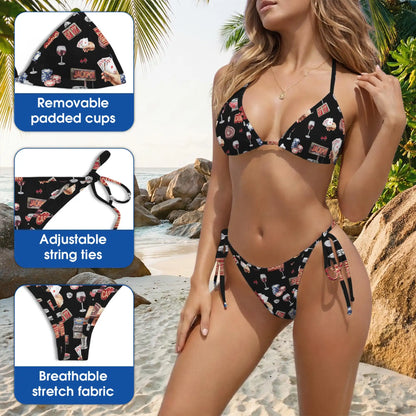 Las Vegas Bikini Set for Women, Two Piece Swimsuit, Casino-Themed Beachwear | Netecom