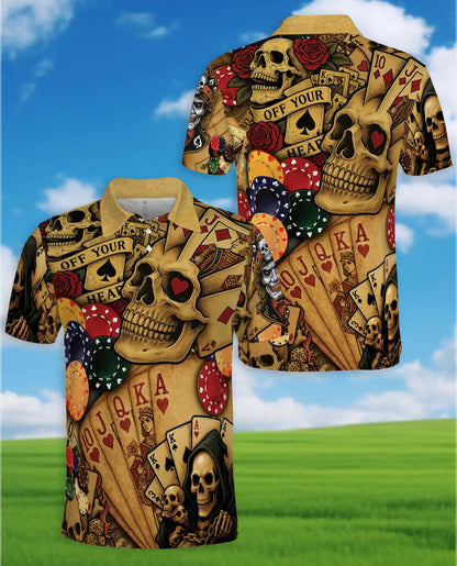 Skull Poker Polo Shirt for Men – Casino Party Style | Netecom