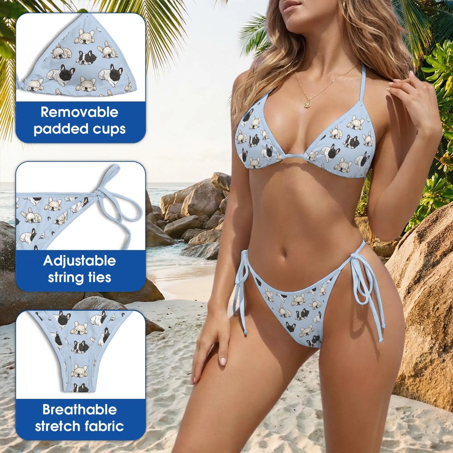 French Bulldog Bikini Set – Dog Lover Two Piece Swimsuit | Netecom