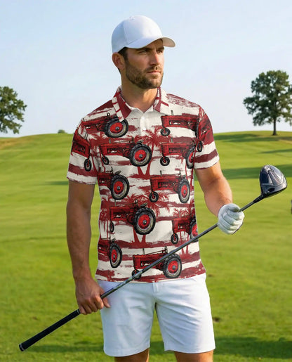 Vintage Tractor Polo Shirt – Farm Life Print | Netecom