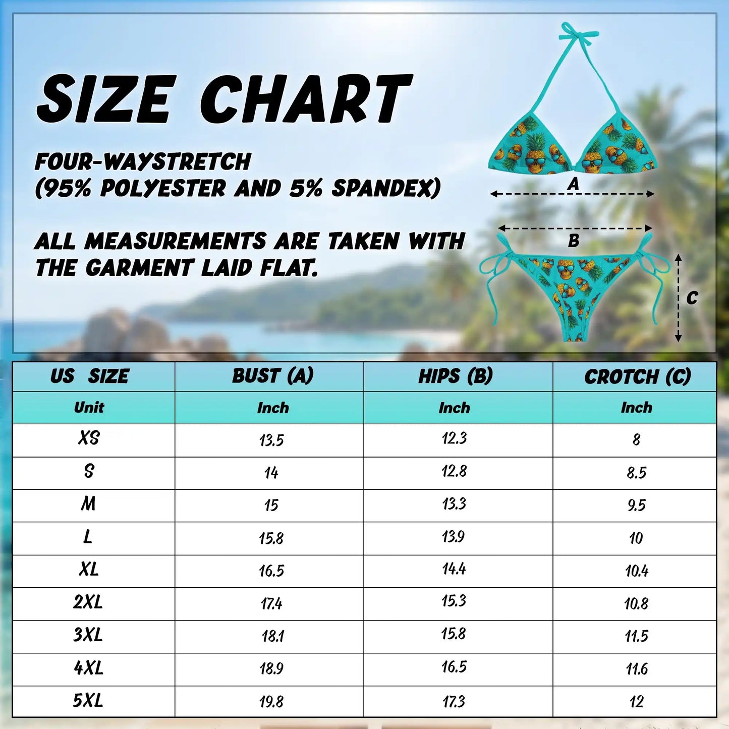 Skull Pineapple Bikini Set for Women, Two Piece Swimsuit, Tropical Gothic Beachwear | Netecom