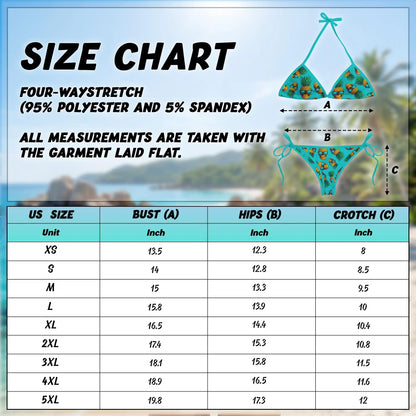Skull Pineapple Bikini Set for Women, Two Piece Swimsuit, Tropical Gothic Beachwear | Netecom