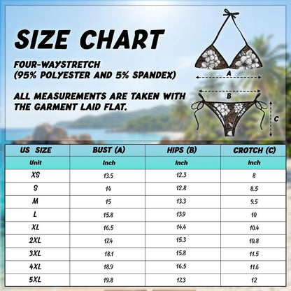 Plumeria Tribe Bikini Set for Women, Two Piece Swimsuit, Tribal Floral Beachwear | Netecom