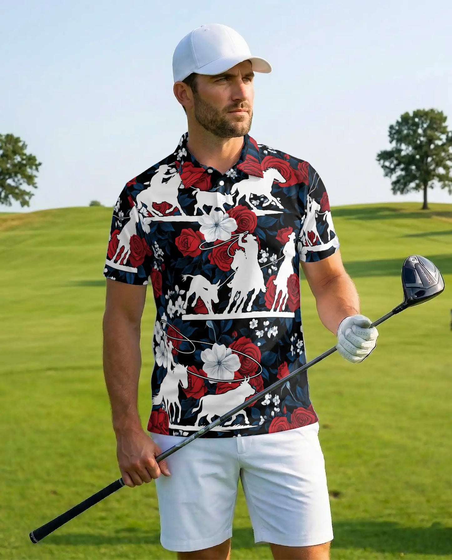 Cowboy Rodeo Bull Riding Polo Shirt for Men – Western Style | Netecom