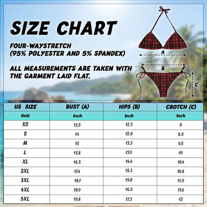 Buffalo Plaid Bikini Set for Women, Two Piece Swimsuit, Classic Checkered Beachwear | Netecom