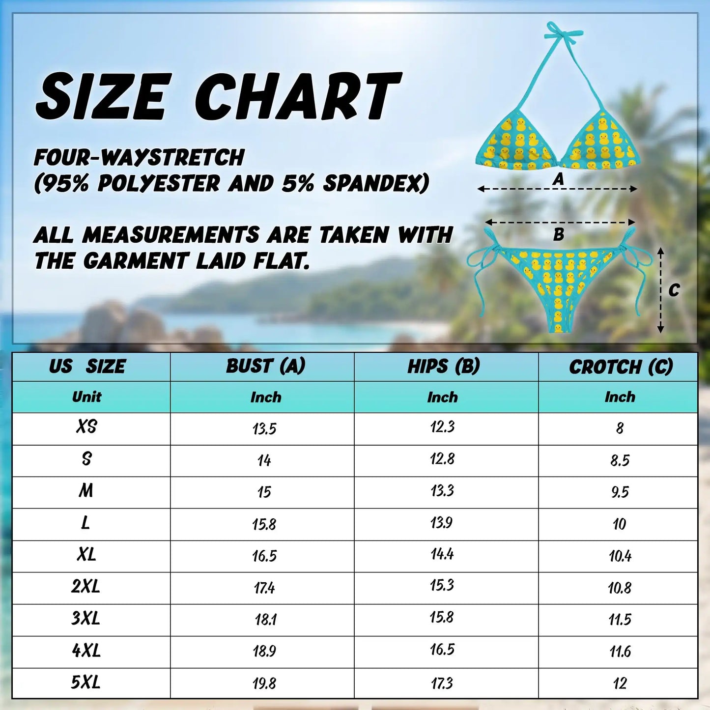 Yellow Duck Pattern Bikini Set for Women, Two Piece Swimsuit, Cute Animal Beachwear | Netecom