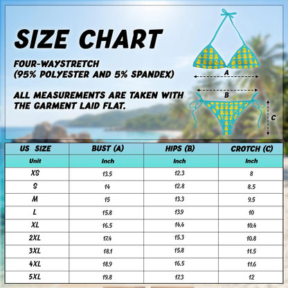 Yellow Duck Pattern Bikini Set for Women, Two Piece Swimsuit, Cute Animal Beachwear | Netecom