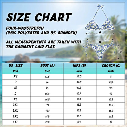 Blueberry Bikini Set for Women, Two Piece Swimsuit, Fruit Print Beachwear | Netecom