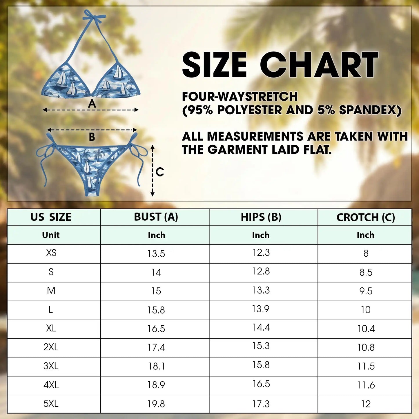 Sailboats Bikini Set for Women, Two Piece Swimsuit, Nautical Beachwear | Netecom