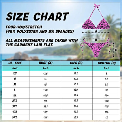 Pink Leopard Bikini Set for Women, Two Piece Swimsuit, Wild Animal Print Beachwear | Netecom