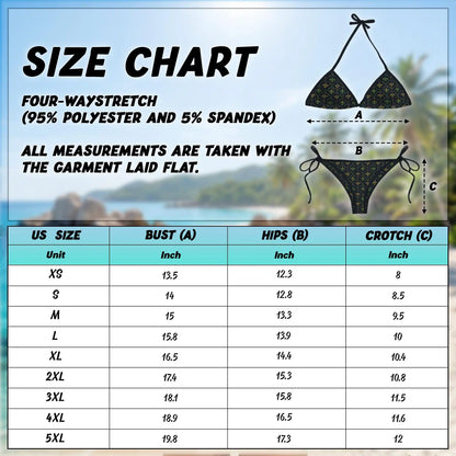 Mardi Gras Pattern Bikini Set for Women Two Piece Swimsuit – Festival Fleur de Lis | Netecom