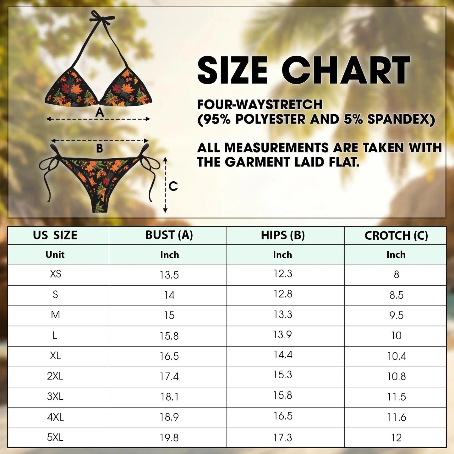 Fall Leaves Bikini Set – Autumn Floral Two Piece Swimsuit | Netecom
