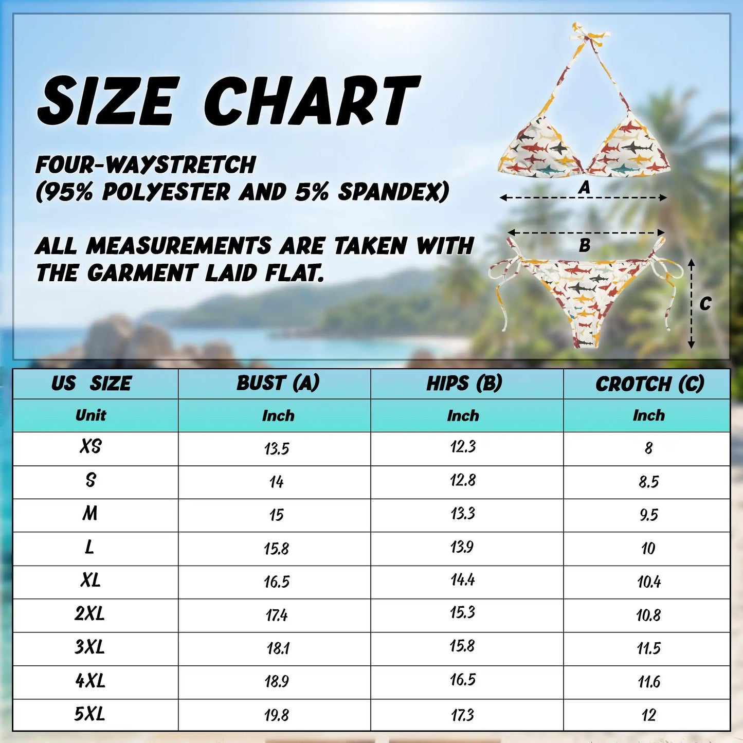 Sharks Bikini Set for Women, Two Piece Swimsuit, Ocean Beachwear | Netecom