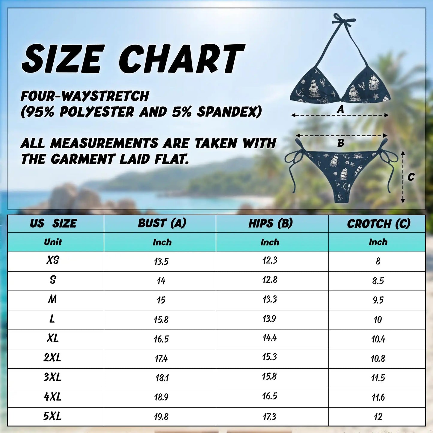 Anchor Bikini Set for Women, Two Piece Swimsuit, Nautical Beachwear | Netecom