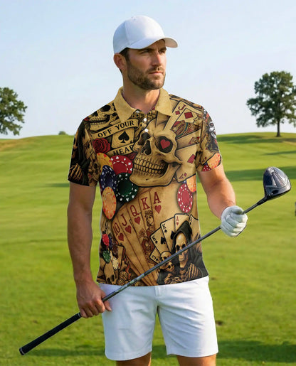 Skull Poker Polo Shirt for Men – Casino Party Style | Netecom