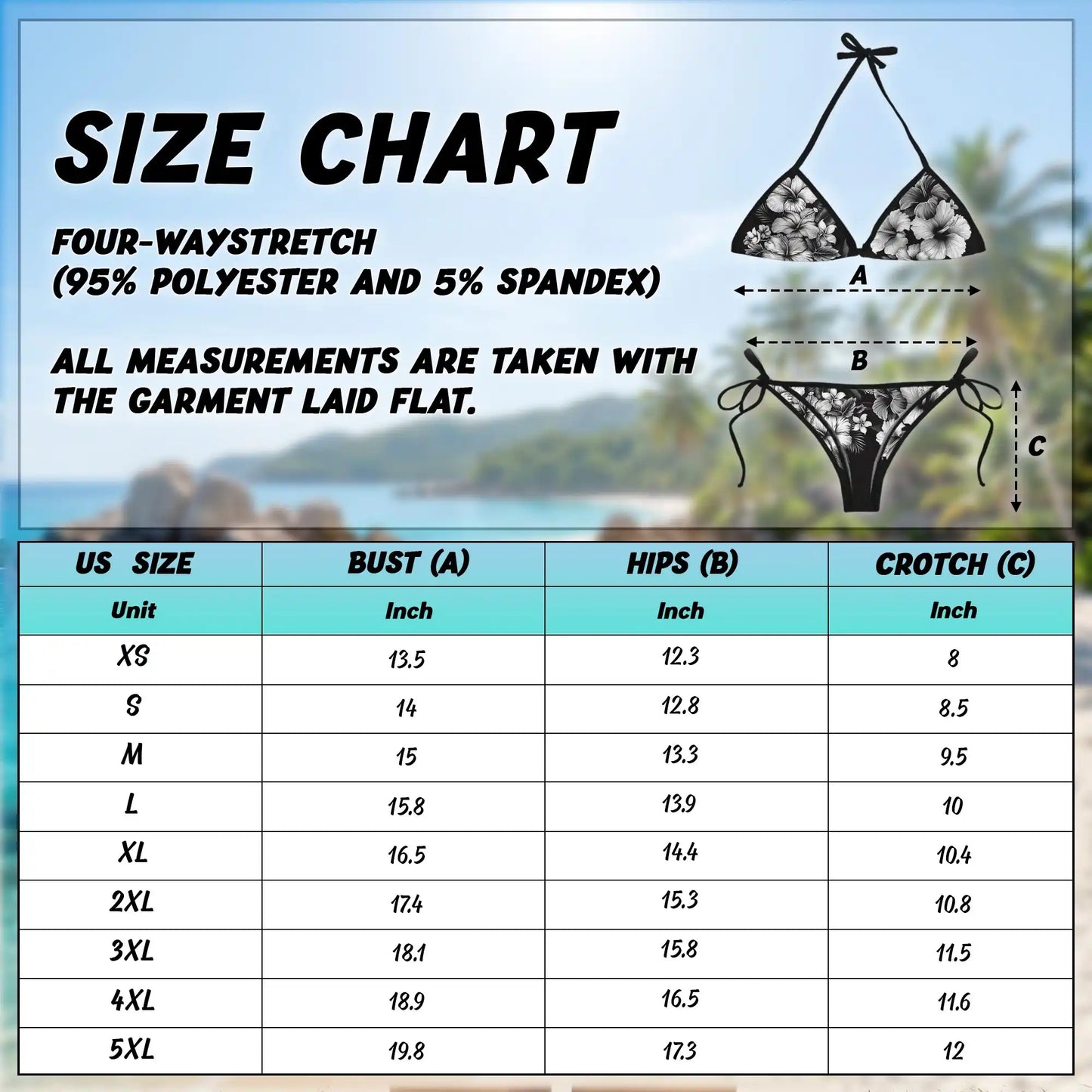 Black & White Hibiscus Bikini Set for Women, Two Piece Swimsuit, Tropical Floral Beachwear | Netecom