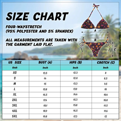 Valentine's Day Bikini Set for Women, Two Piece Swimsuit, Romantic Floral Beachwear | Netecom