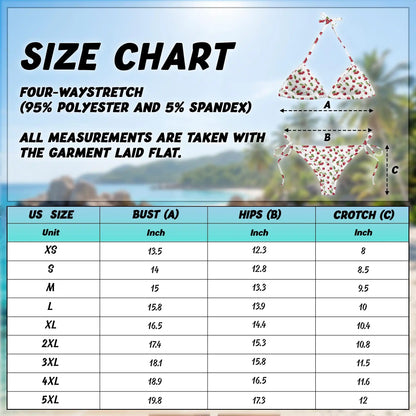 The Cherry Bikini Set for Women, Two Piece Swimsuit, Cherry Fruit Beachwear | Netecom