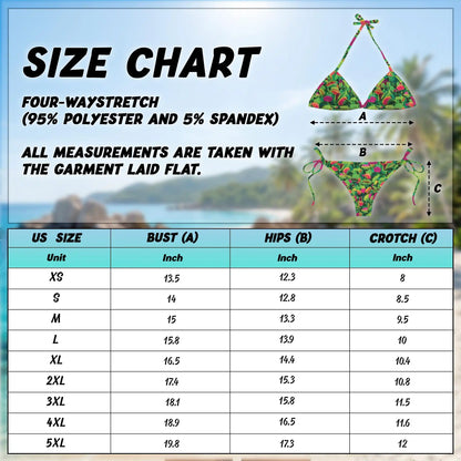 Flytrap Bikini Set for Women, Two Piece Swimsuit, Tropical Botanical Beachwear | Netecom