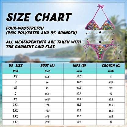 Magic Mushroom Bikini Set for Women, Two Piece Swimsuit, Psychedelic Festival Beachwear | Netecom
