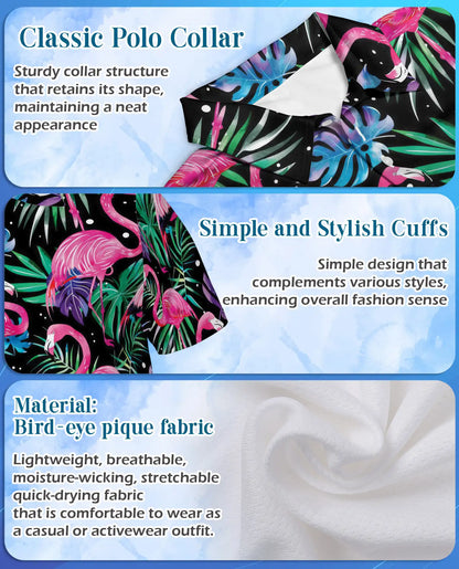Pink Flamingo Polo Shirt for Men – Tropical Beach Style | Netecom