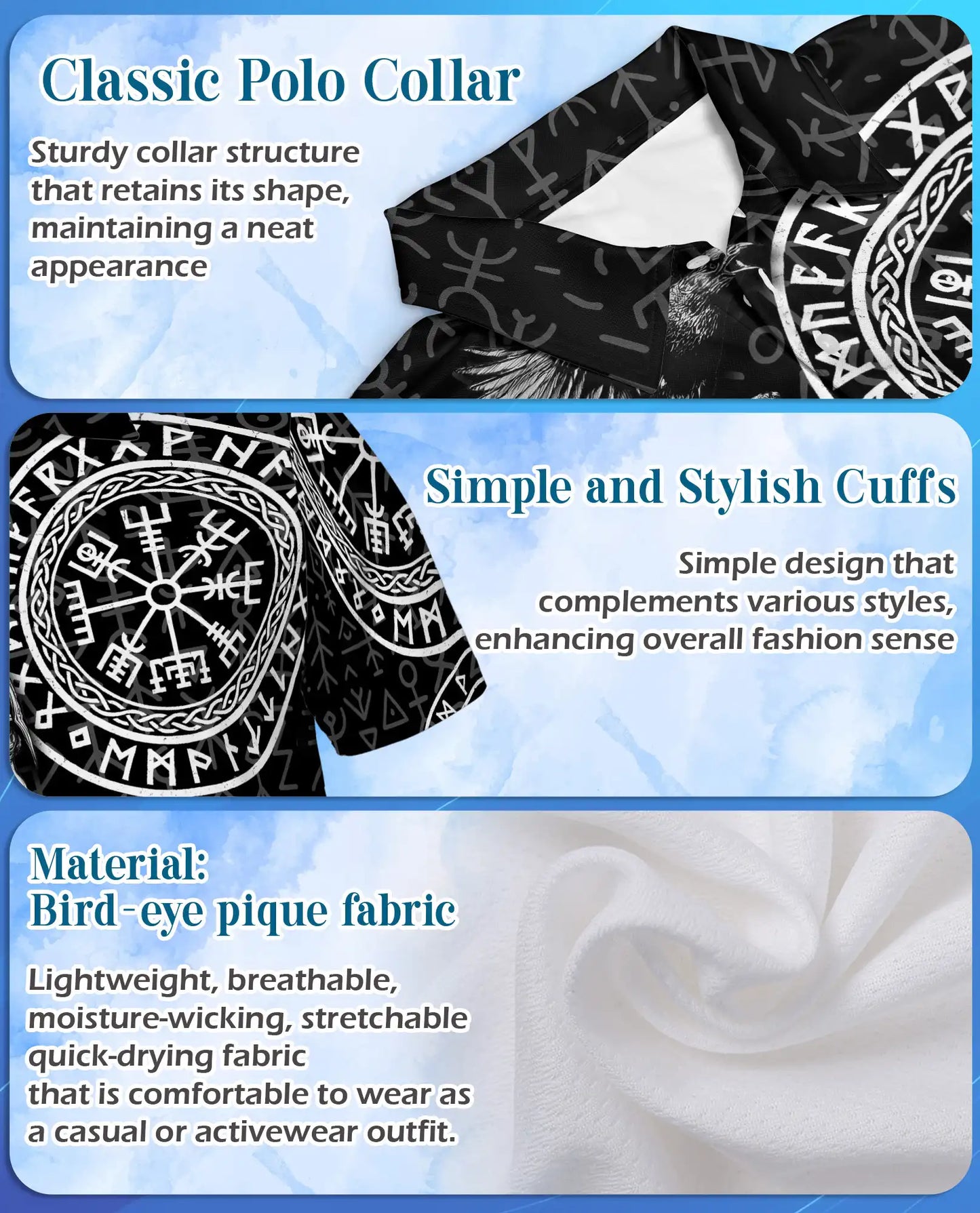 Viking Warrior Polo Shirt for Men – Norse Mythology Style | Netecom
