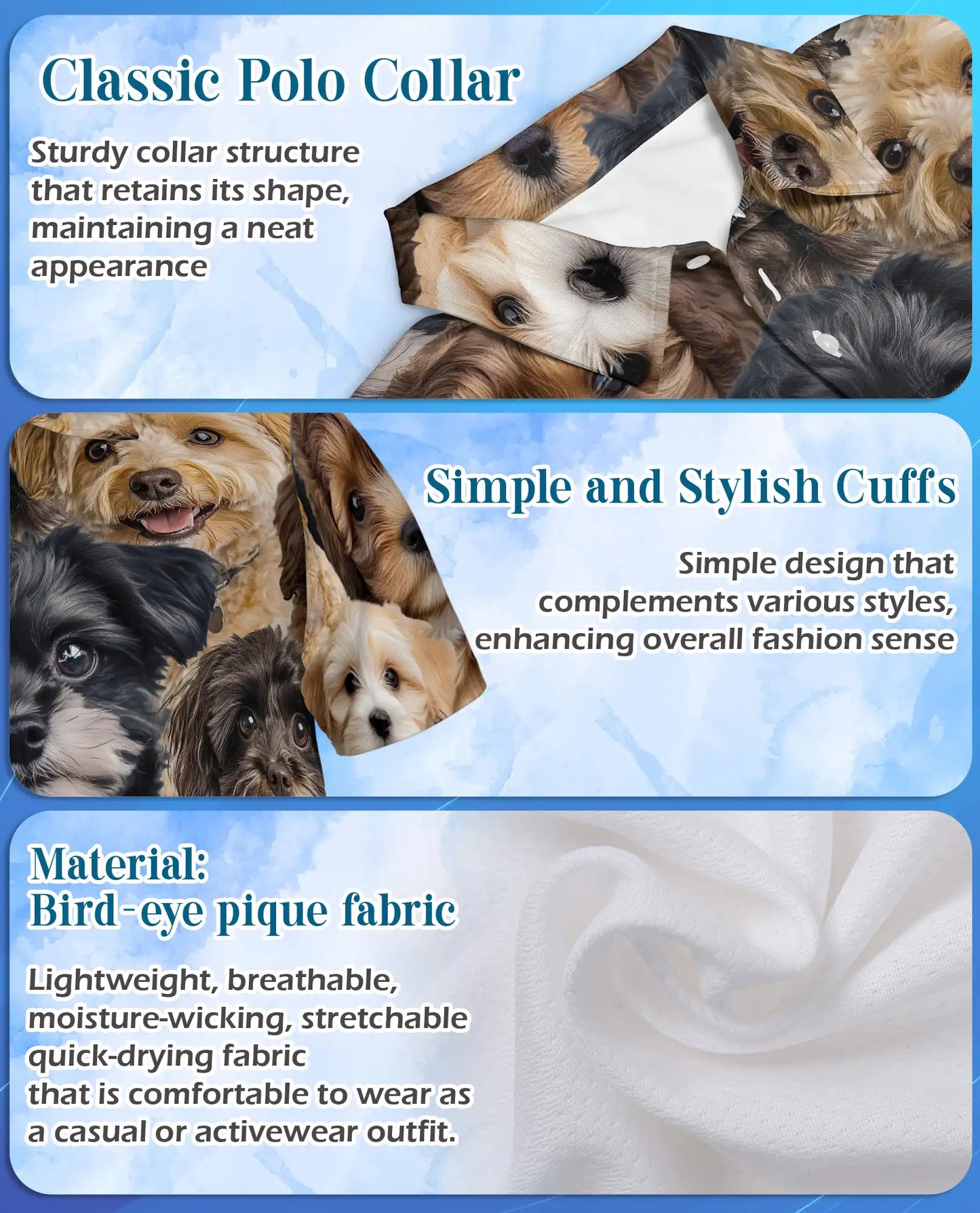 Schnoodle Dog 3D Polo Shirt for Men – Cute Puppy Design | Netecom