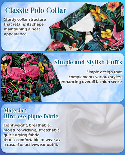 Tropical Flamingo Polo Shirt for Men – Beach Vacation Style | Netecom
