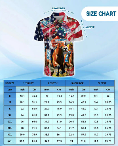 Roses Horse Racing 3D Polo Shirt for Men | Netecom