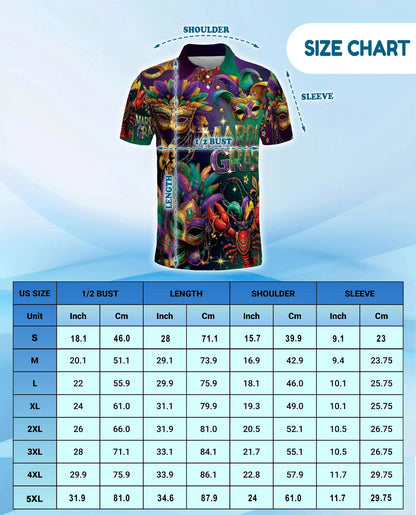 Mardi Gras Mask Polo Shirt - Carnival Festival Style | Netecom