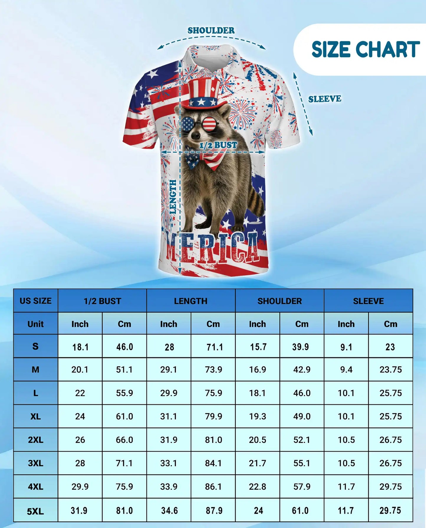 Patriotic Raccoon Polo Shirt for Men – USA Holiday Style | Netecom