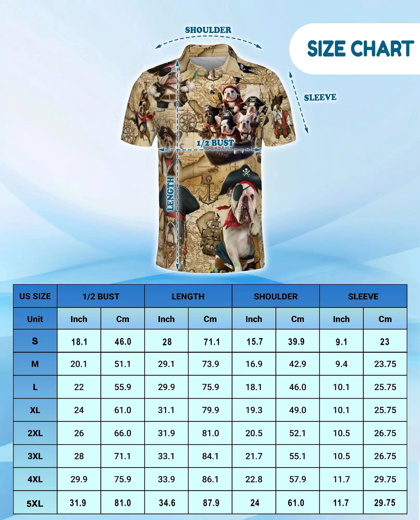 Pirate Dogs Polo Shirt for Men – Cute Bulldog Pirate Print | Netecom