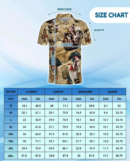 Pirate Dogs Polo Shirt for Men – Cute Bulldog Pirate Print | Netecom