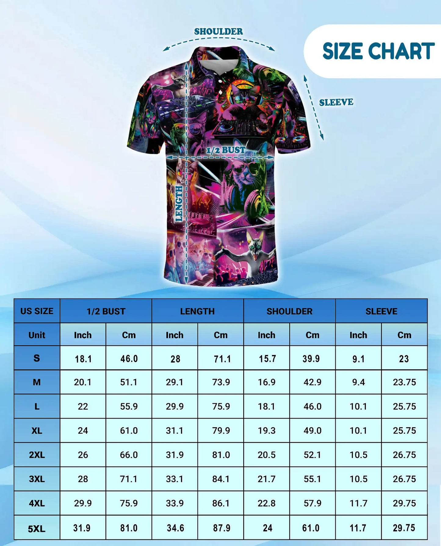 DJ Cat Party Polo Shirt for Men – Neon Music Festival Cat Print | Netecom
