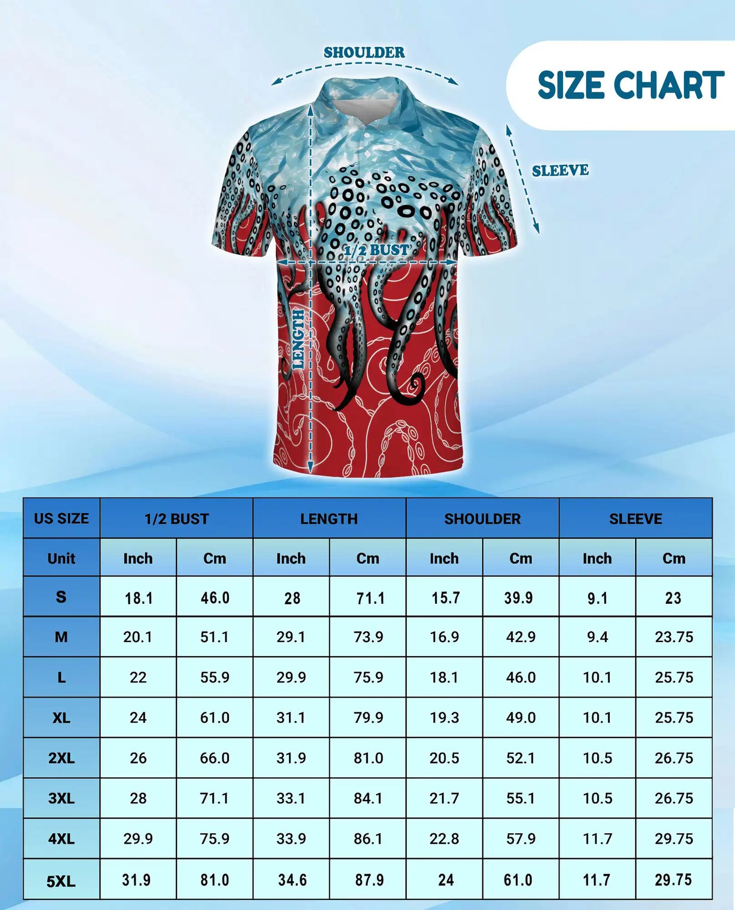 Octopus Tentacles Polo Shirt for Men – Colorful Ocean Design | Netecom