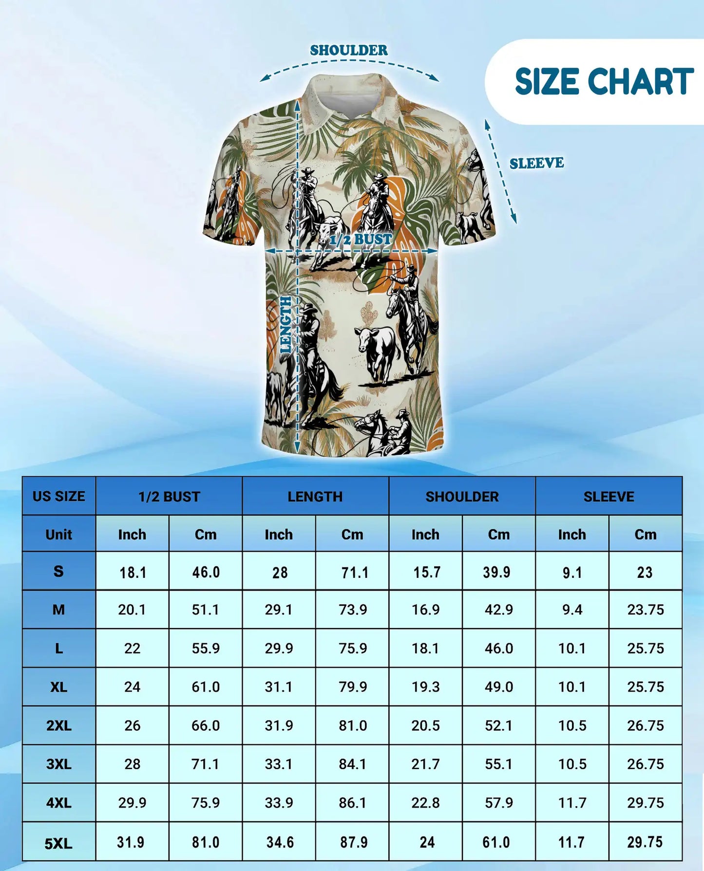 Cowboy Rodeo Cattle 3D Polo Shirt for Men | Netecom