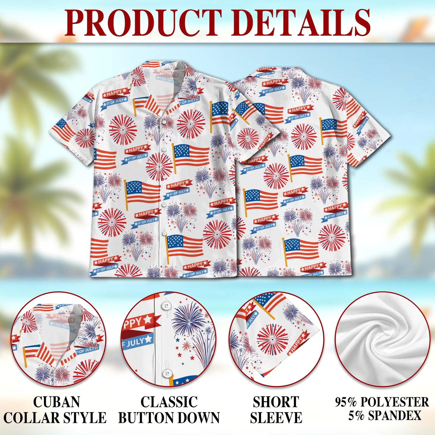 4th of July Patriotic American Hawaii Dog and Owner Matching Shirts
